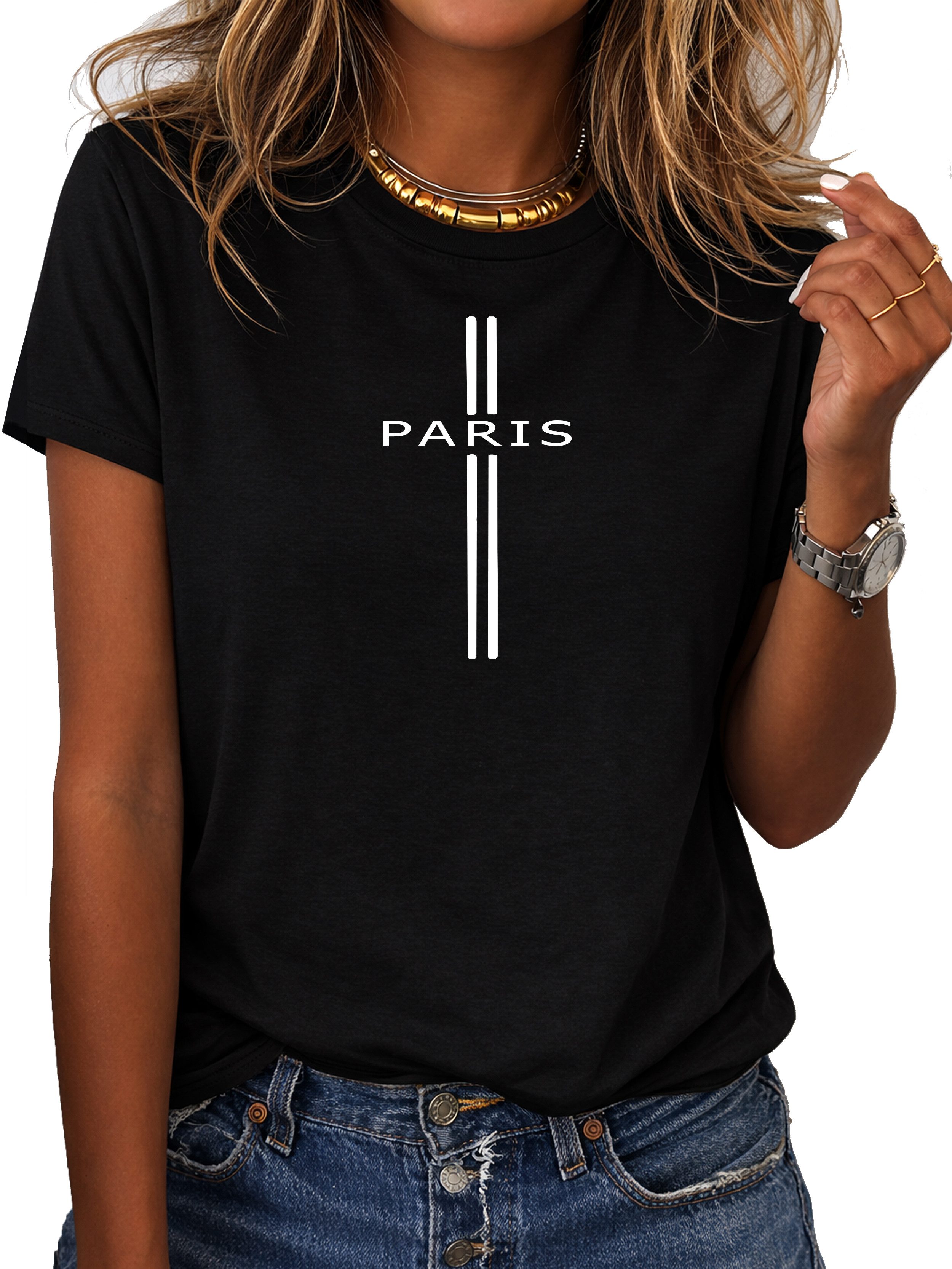RMK T-Shirt Damen Shirt Rundhals Basic Paris günstig online kaufen
