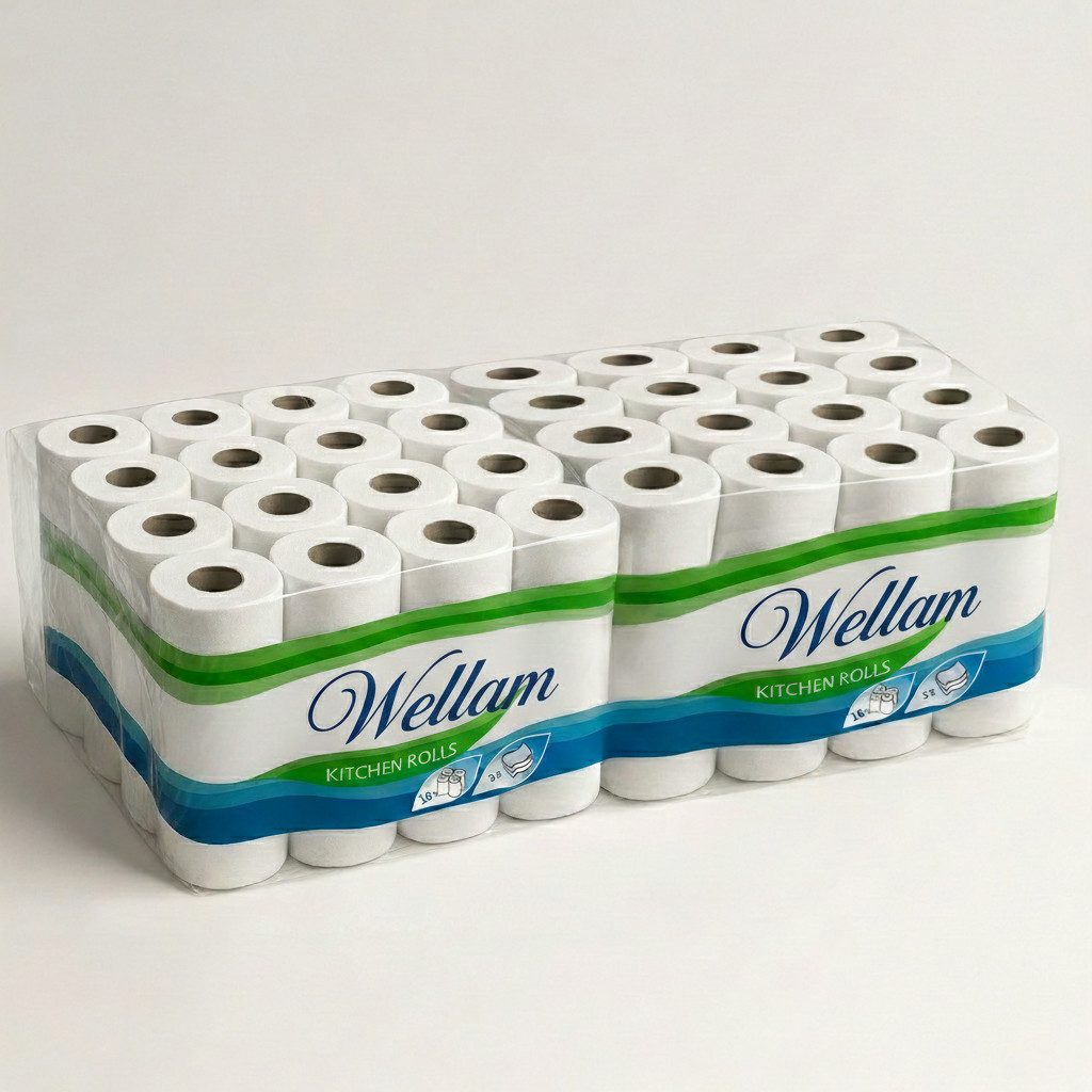 Roxlin Papierküchenrolle Premium Küchenrollen 3-lagig – Ultraweich, Saugstark & Reißfest (32-St)