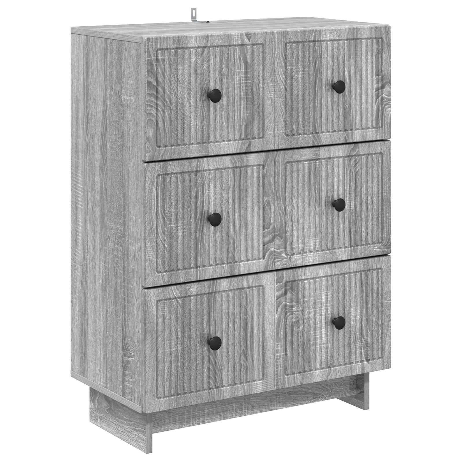 vidaXL Schranksystem Schubladenschrank 66 x 34,5 x 90 cm Holzwerkstoff Sonoma-Grau (1-St)