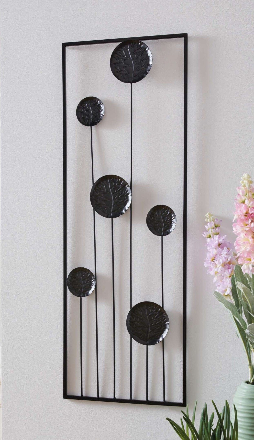 Dekoleidenschaft Wanddekoobjekt 3D Wandbild "Black Flowers" aus Metall, sch günstig online kaufen