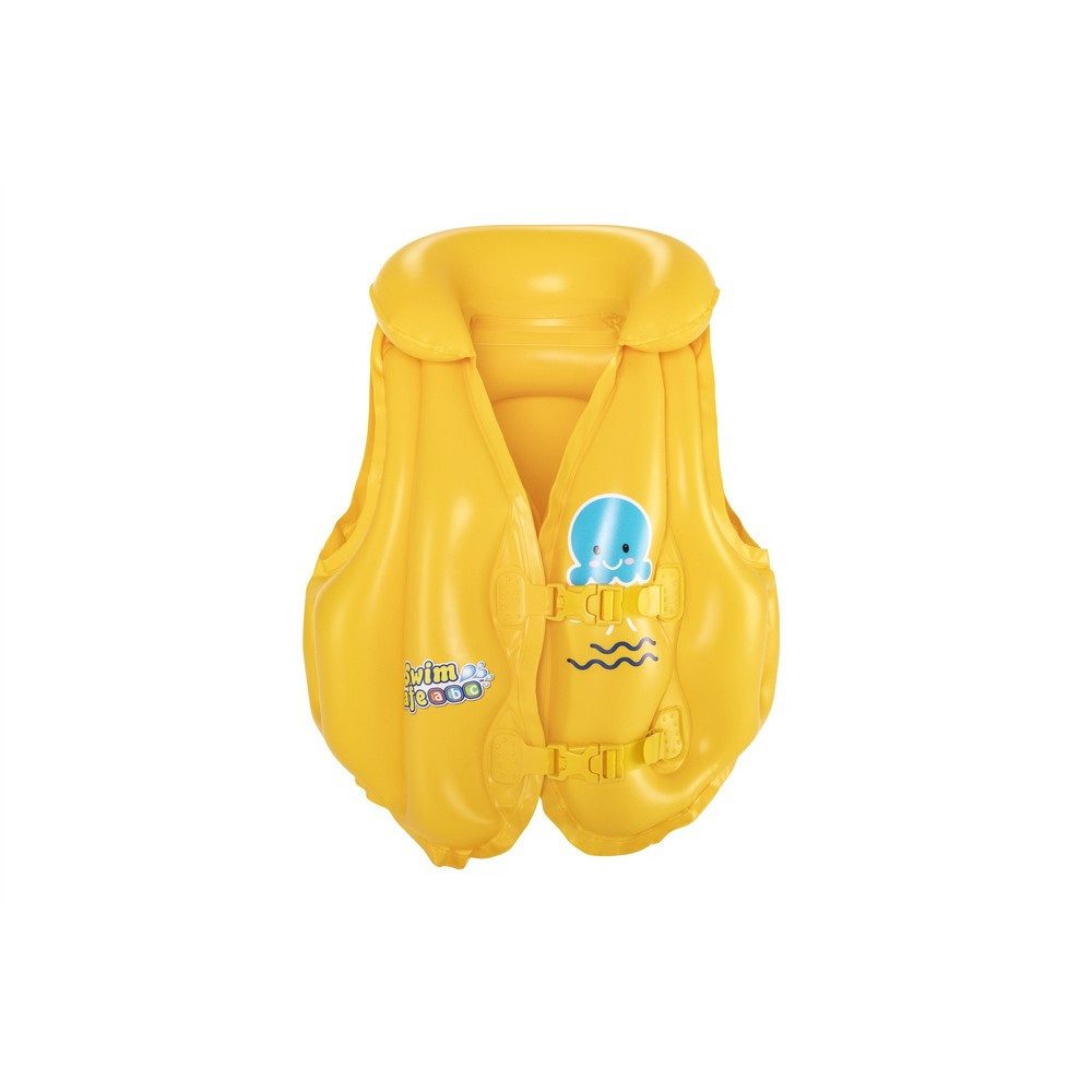 BESTWAY Schwimmweste Schwimmlernweste Auftriebsweste Badeweste, aufblasbar, verstellbare Schnallen, Nackenkragen, Kunststoff