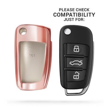 kwmobile Schlüsseltasche Autoschlüssel Hülle für Audi (1-tlg), TPU Schutzhülle Schlüsselhülle Cover