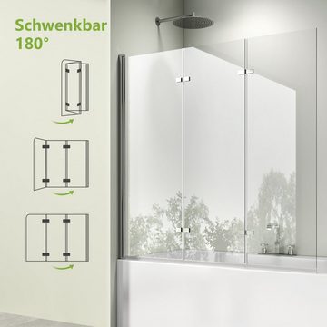 S'AFIELINA Badewannenaufsatz Duschabtrennung für Badewanne faltbares Wandpaneel 3 Stück Faltbare, 6mm ESG Clear NANO Beschichtung ESG-Sicherheitsglas