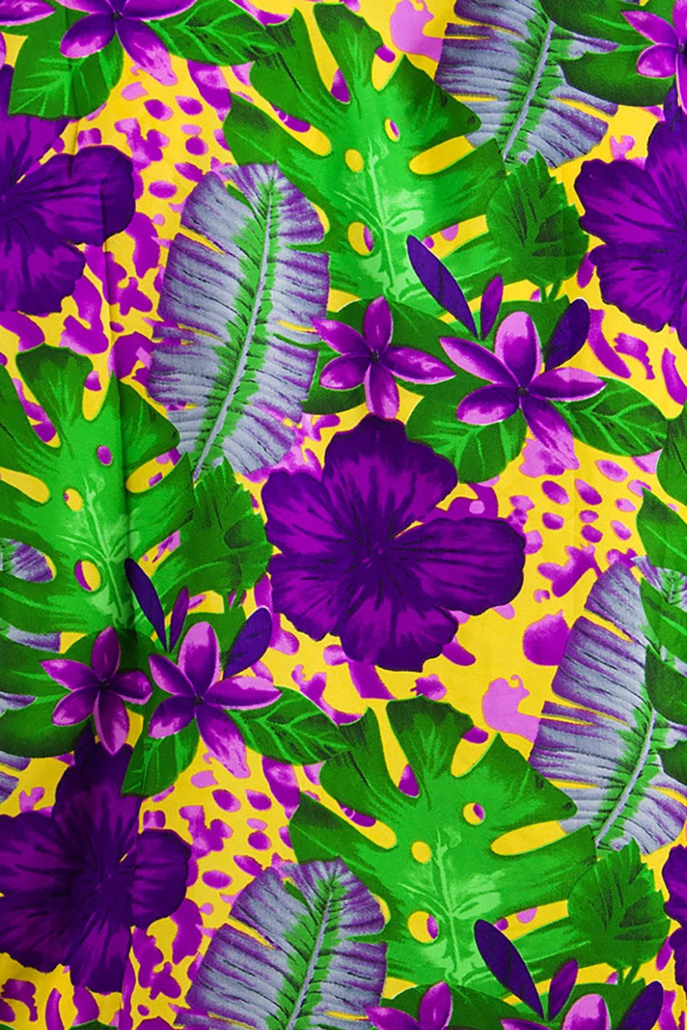 King Kameha Sarong Green Purple Flower Funky Hawaii-Sarong Pareo Cover-Up Strand Bikini, Pareo Cover-Up