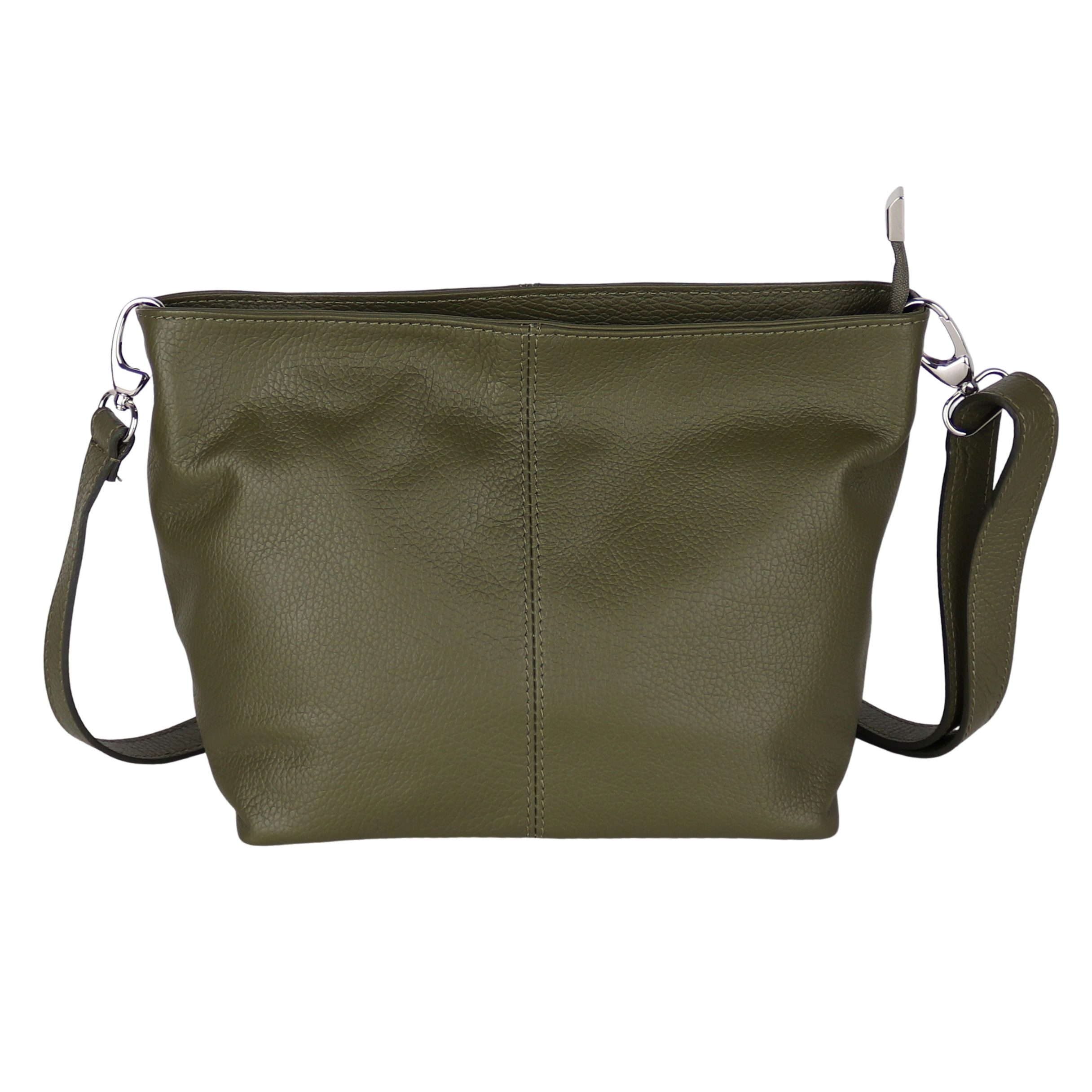 MIRROSI Umhängetasche Damen Crossbody Bag, Echtleder Made In Italy, Mittelgroße Damen Tasche 30x20x13cm