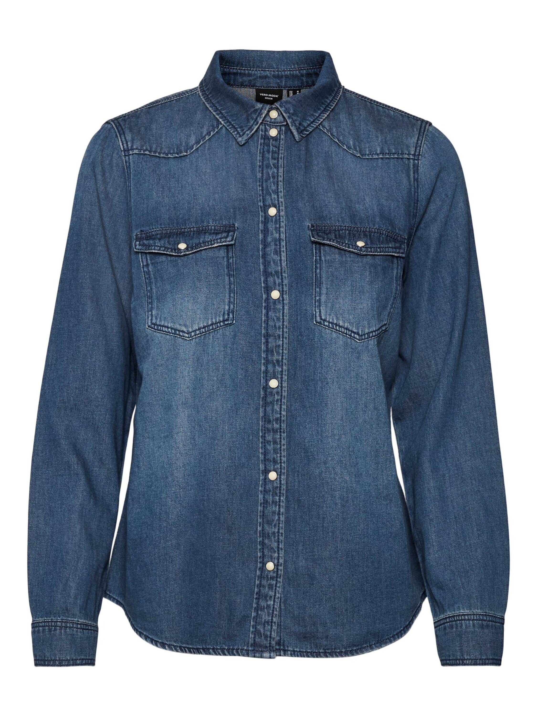 Jeansbluse VMMARIA LS DENIM SLIM SHIRT MIX NEW