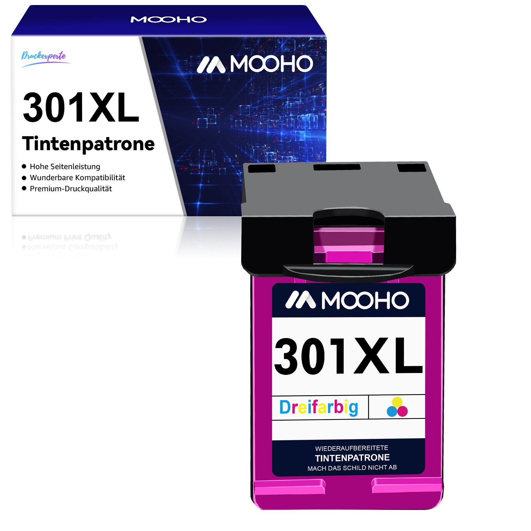 MOOHO für HP 301XL 301 XL Tintenpatrone (deskjet 2540 officejet 4632)