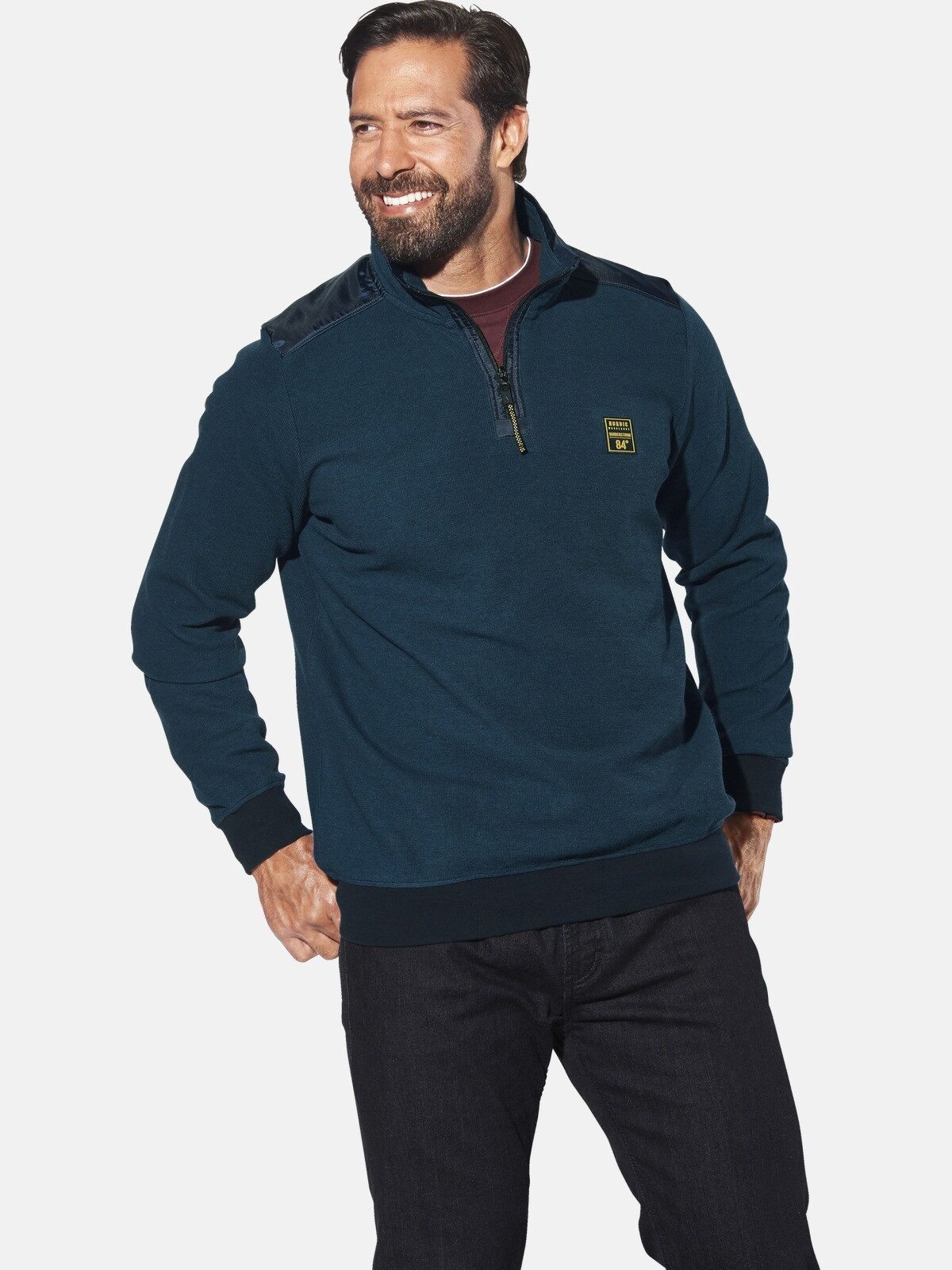 Jan Vanderstorm Sweatshirt KNUTSTAD mit Umlegekragen