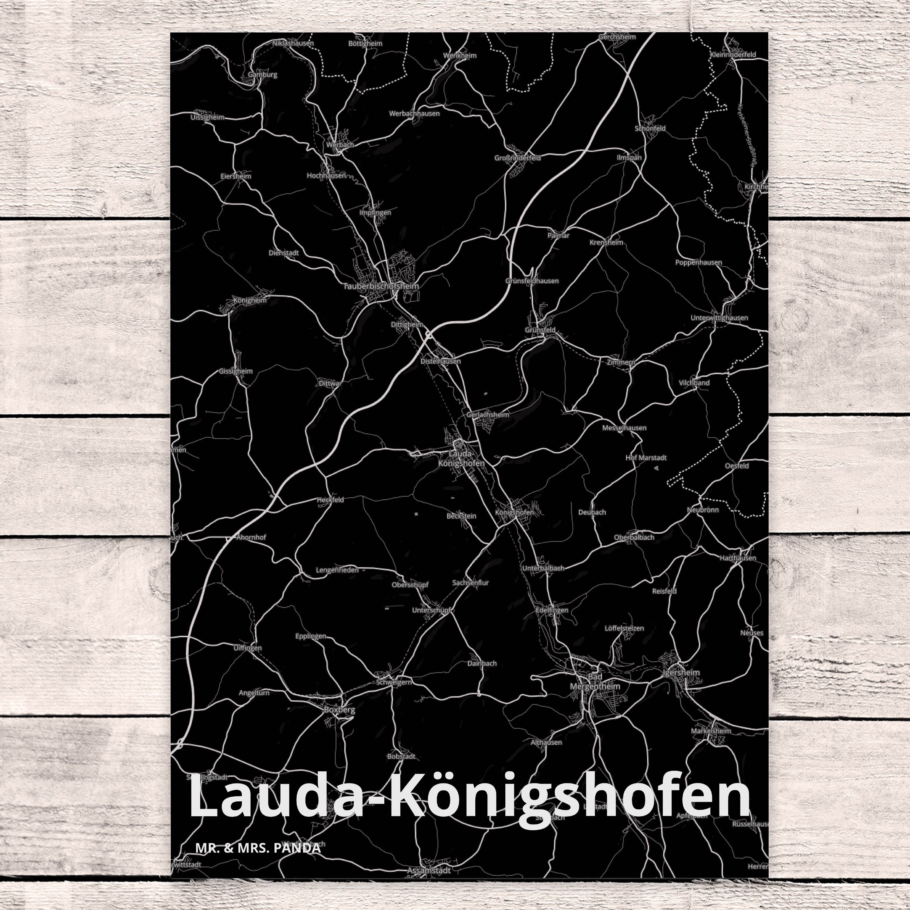 Mr. & Mrs. Panda Postkarte Lauda-Königshofen Land - Karte Stadt Geburtstagskarte, Dorf Geschenk