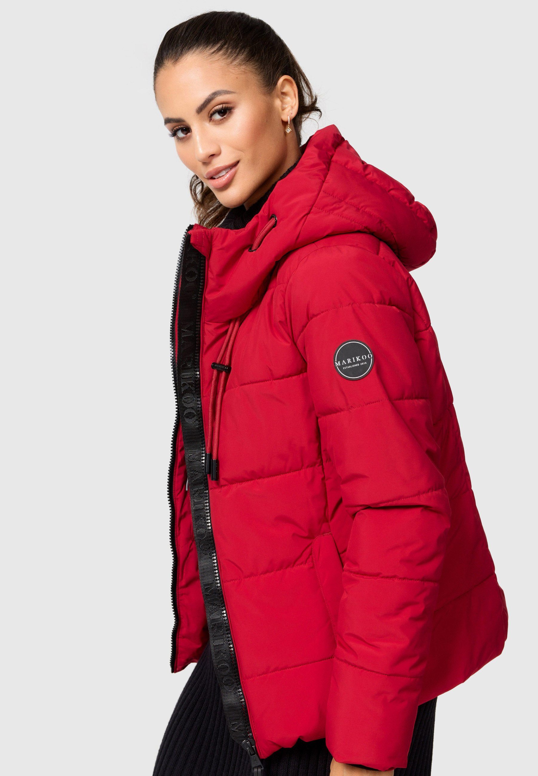 XVI Marikoo Mit Red Dark und Kapuze Shimoaa breiter Winterjacke großer Steppung