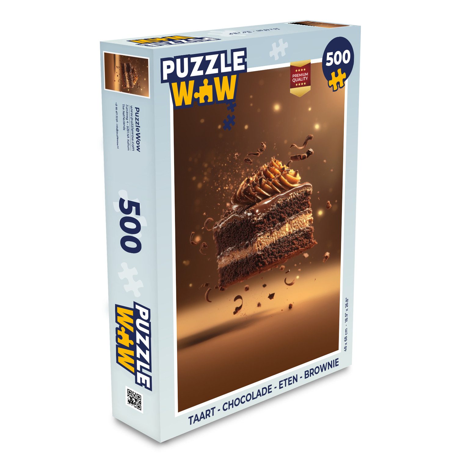 MuchoWow Puzzle Torte - Schokolade - Essen - Brownie, 500 Puzzleteile, Foto-Puzzle, Bilderrätsel, Puzzlespiele, Spielzeug