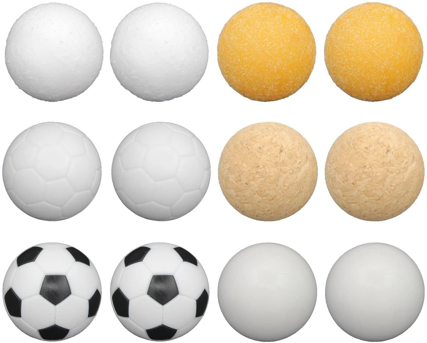 Goods+Gadgets Kickertisch GOODS+GADGETS Premium Kickerball Set 6/12x – Tischkicker bälle 35mm (Tischkicker, Bälle aus Kork, PE, PU, ABS), 35mm
