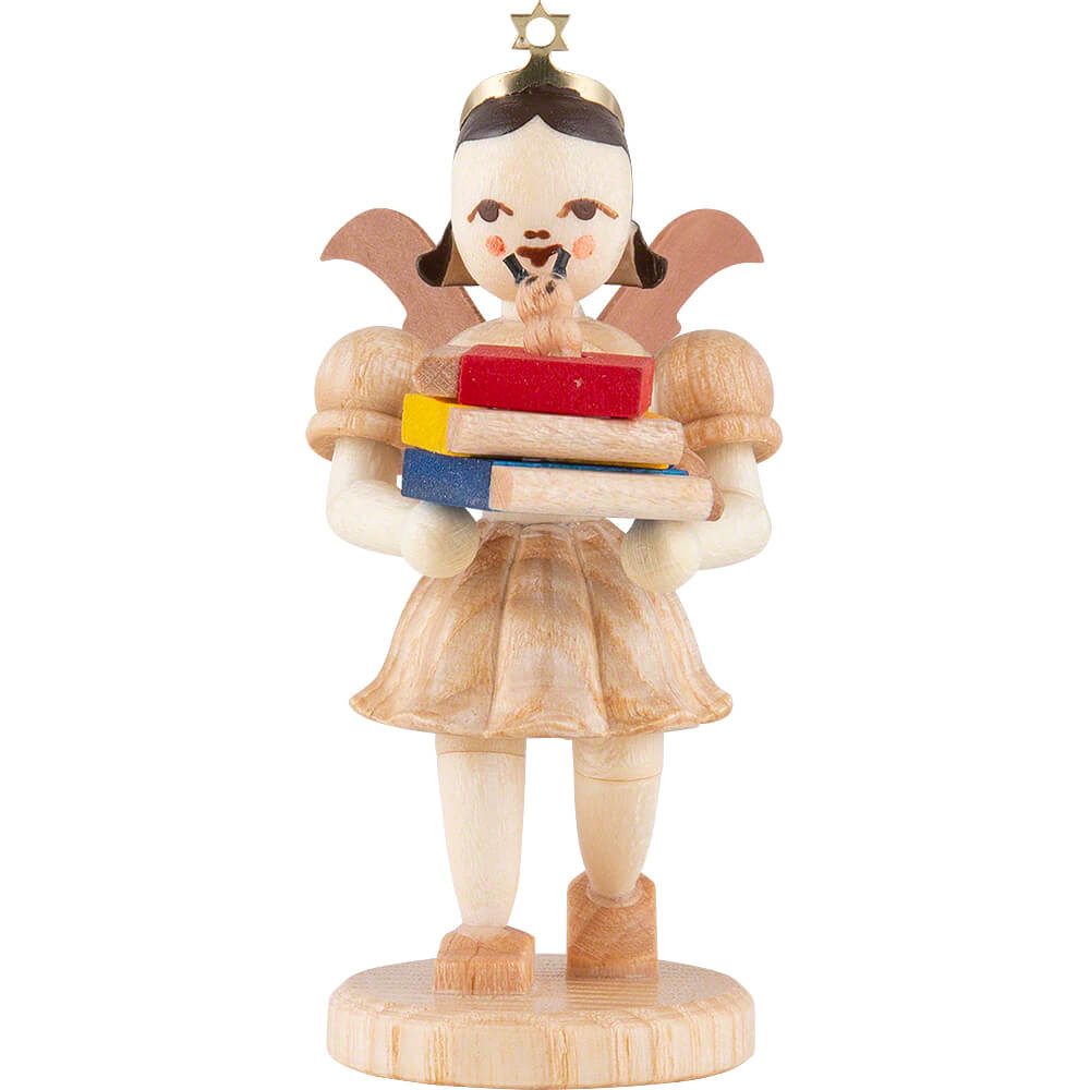 Blank Kunstgewerbe Dekofigur Kurzrockengel mit Bücherwurm, natur (6,6cm) von Blank Kunsthandwerk