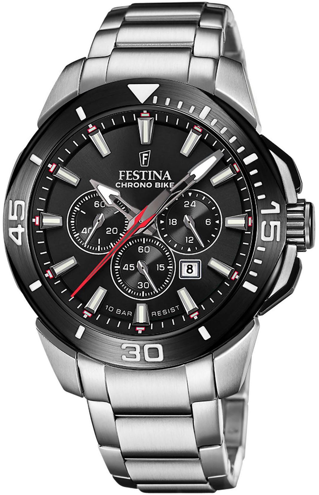 Festina Chronograph Chrono Bike, Armbanduhr, Quarzuhr, Herrenuhr, Stoppfunktion