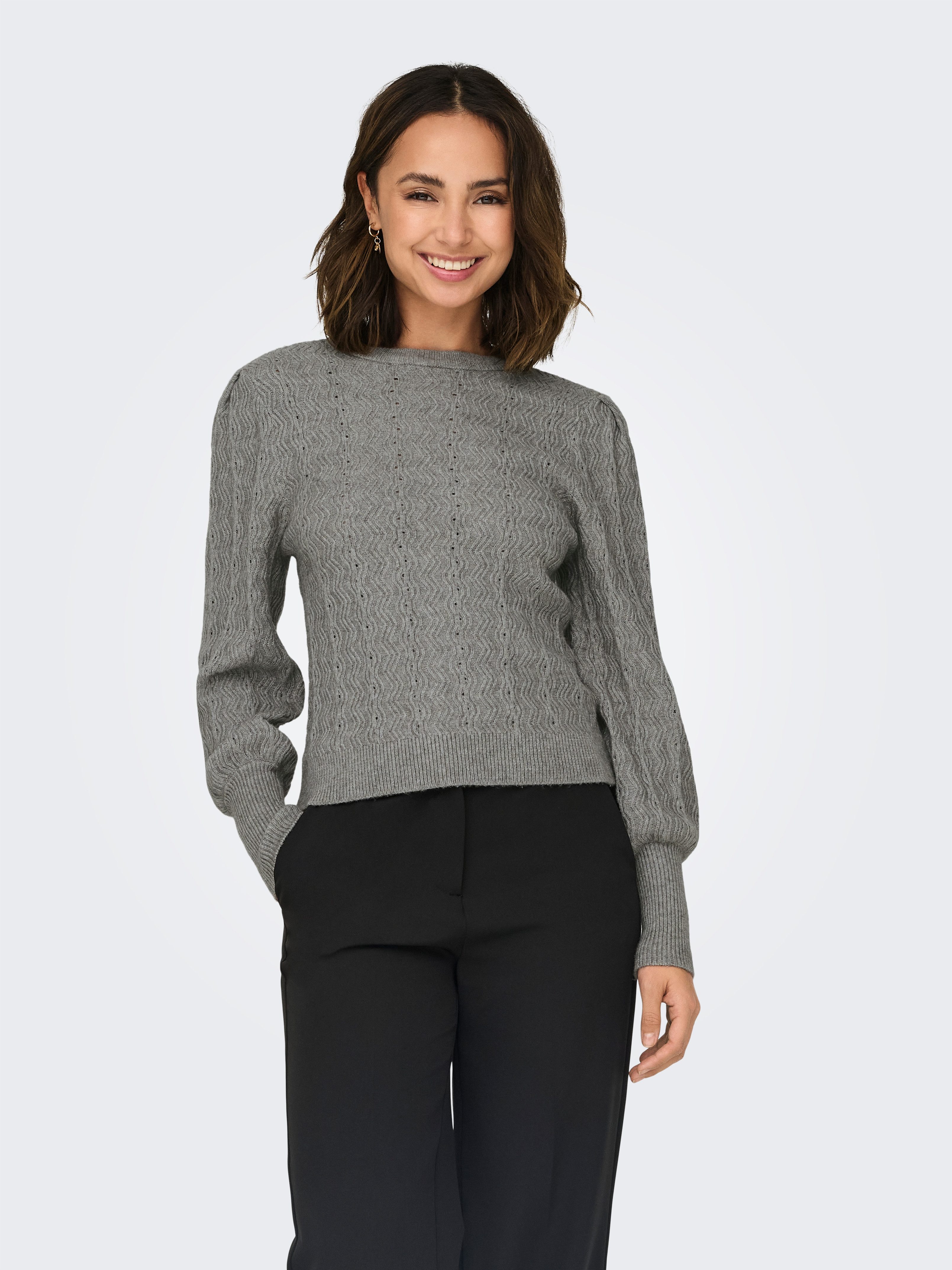 ONLY Rundhalspullover ONLKATIA LS STRUC PUFF ONECK CC KNT günstig online kaufen