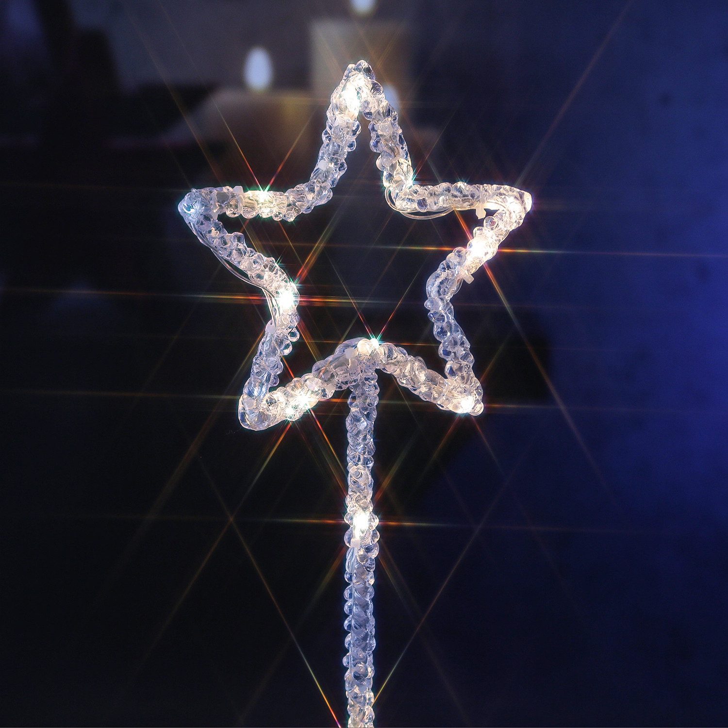 MARELIDA LED-Stern für außen LED Gartenstecker Acryl Sterne 5 Leuchtsterne Außen Weihnachtsdeko, LED Classic, warmweiß (2100K bis 3000K)