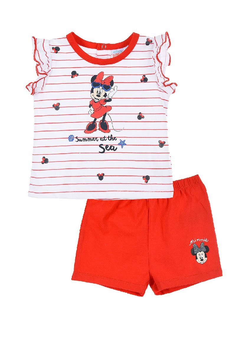 Disney Minnie Mouse T-Shirt & Shorts Mädchen Kinder Shorty Sommer-Set Mini Maus Rot
