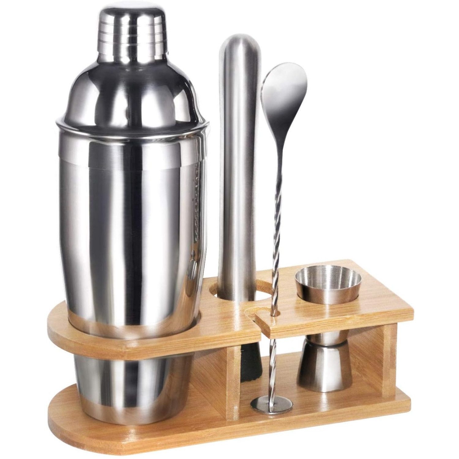 Cocktail-Set Edelstahl 5-teiliges Cocktail Shaker set Barkeeper mit Rezeptheft