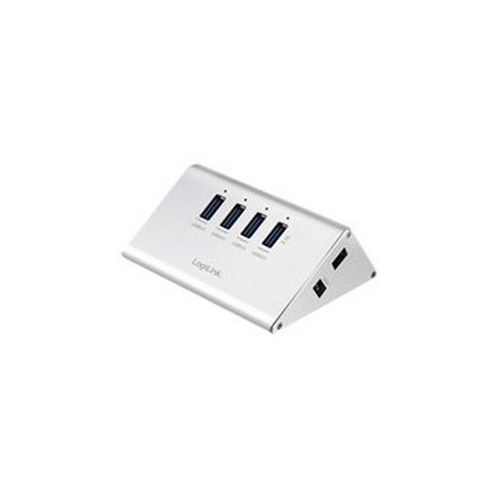LogiLink USB 3.0 HUB 4-port Aluminium inkl. Power Suppl Netzwerk-Switch