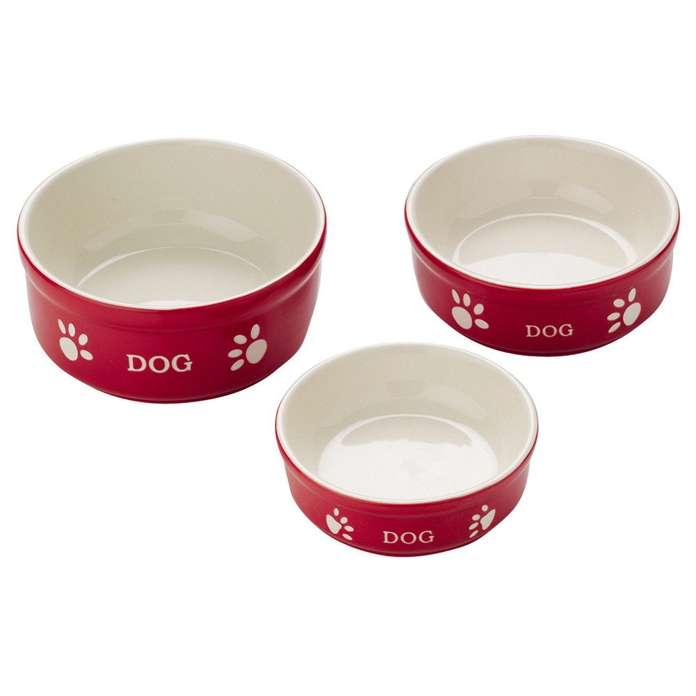 Nobby Futternapf Hunde Keramiknapf Dog rot/beige