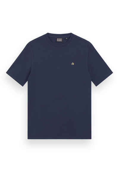 Scotch & Soda T-Shirt Scotch & Soda Herren T-Shirt GARMENT DYE LOGO CREW 175652 6865 Navy