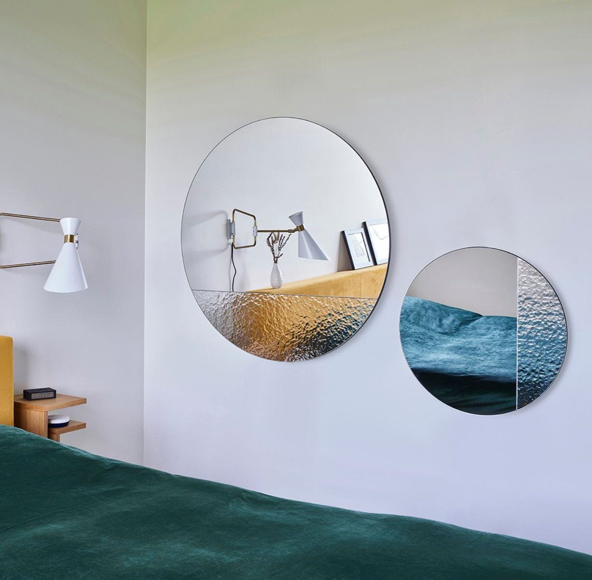 Luxus Spiegel Messingfarben Ø 120 cm Runder Edelstahl Wandspiegel  Garderoben Spiegel - Wohnzimmer Spiegel 