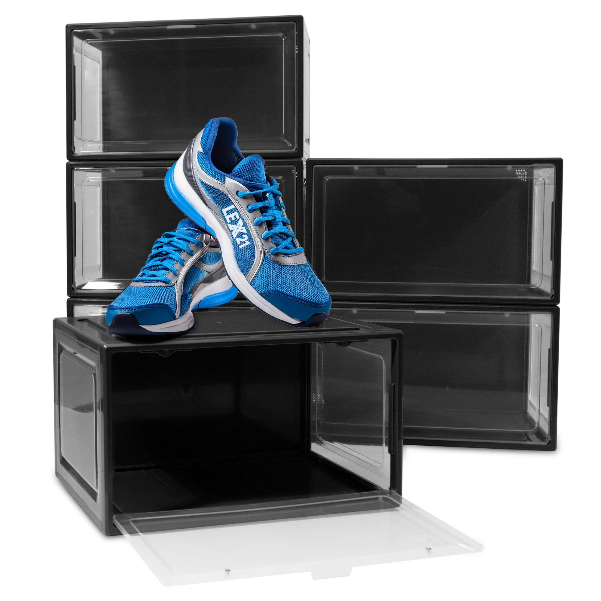 Lex21 Schuhbox Schwarz (Spar-Set, 6 St., MS-18235)