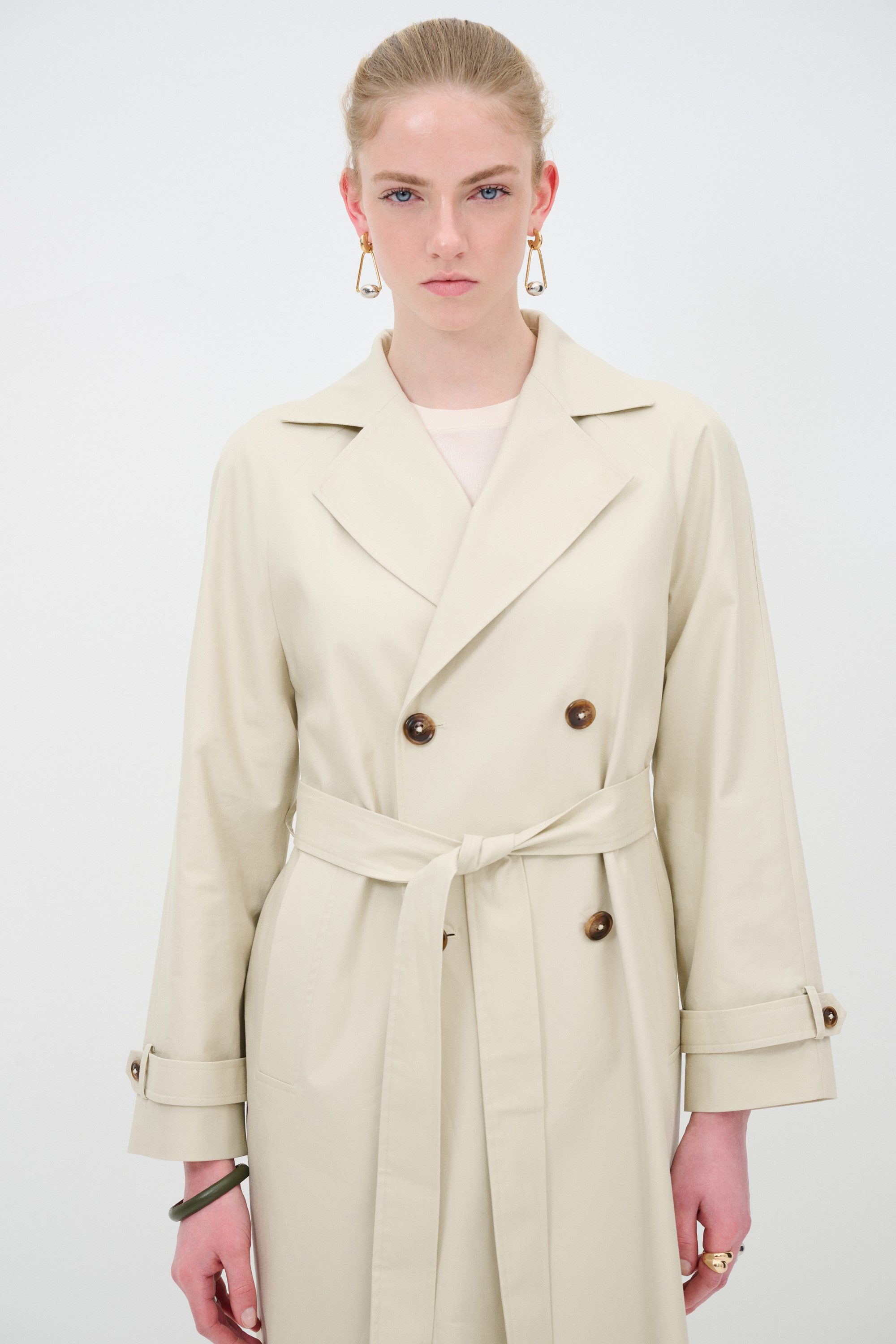 adL Trenchcoat Langer Trenchcoat mit Gürteldetail