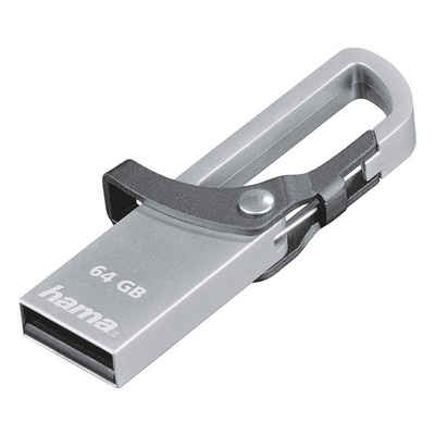 Hama FlashPen Hook-Style USB-Stick (Lesegeschwindigkeit 15 MB/s, mit Haken zur Befestigung an Schlüssenbund, Geldbeutel etc)