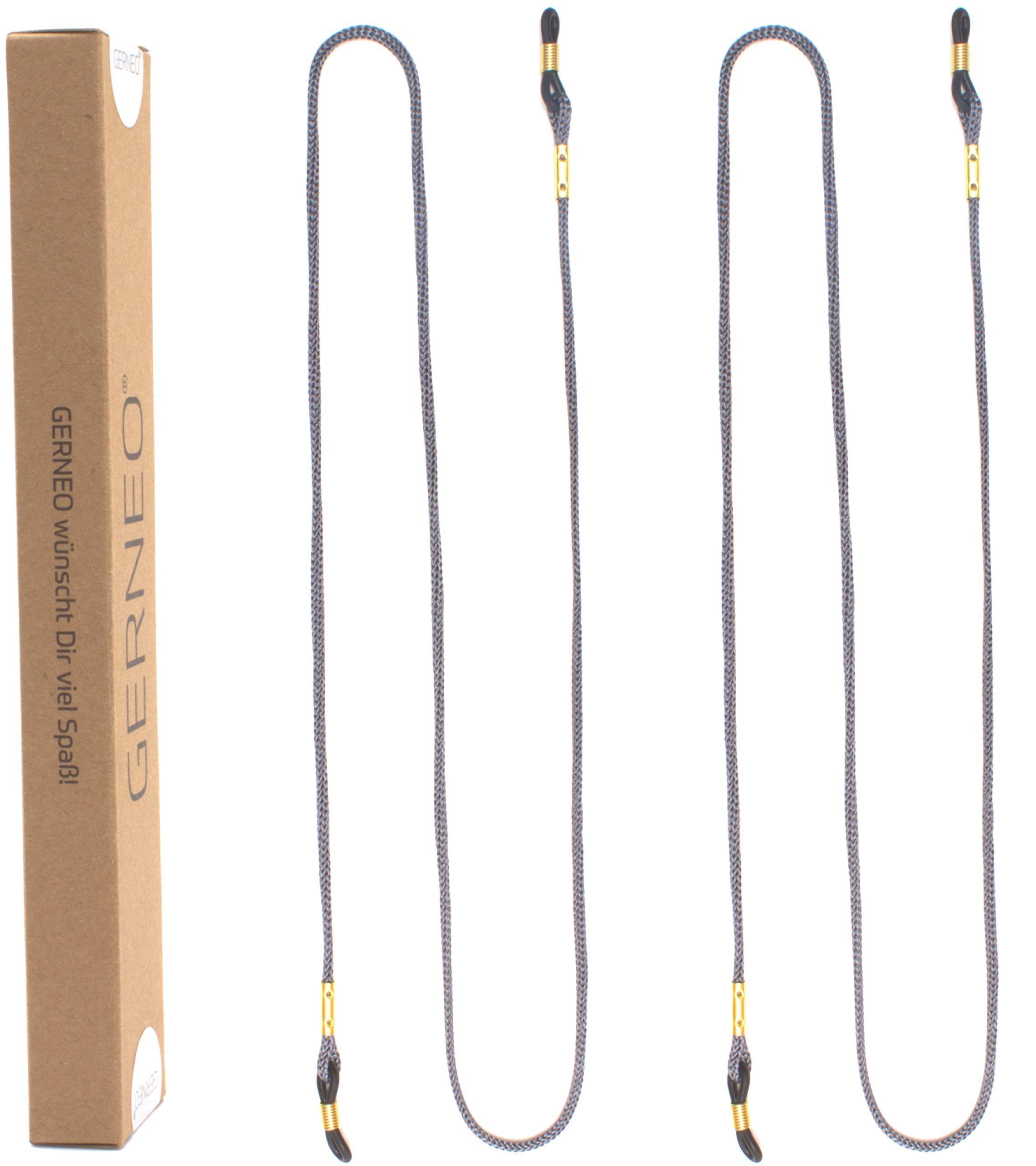 Farben GERNEO® für – Unisex Stoff, Sonnenbrillen - London Brillenband GERNEO aus – 2x-Grau hochwertiges Brillenkordel & diverse Lesebrillen Brillenband