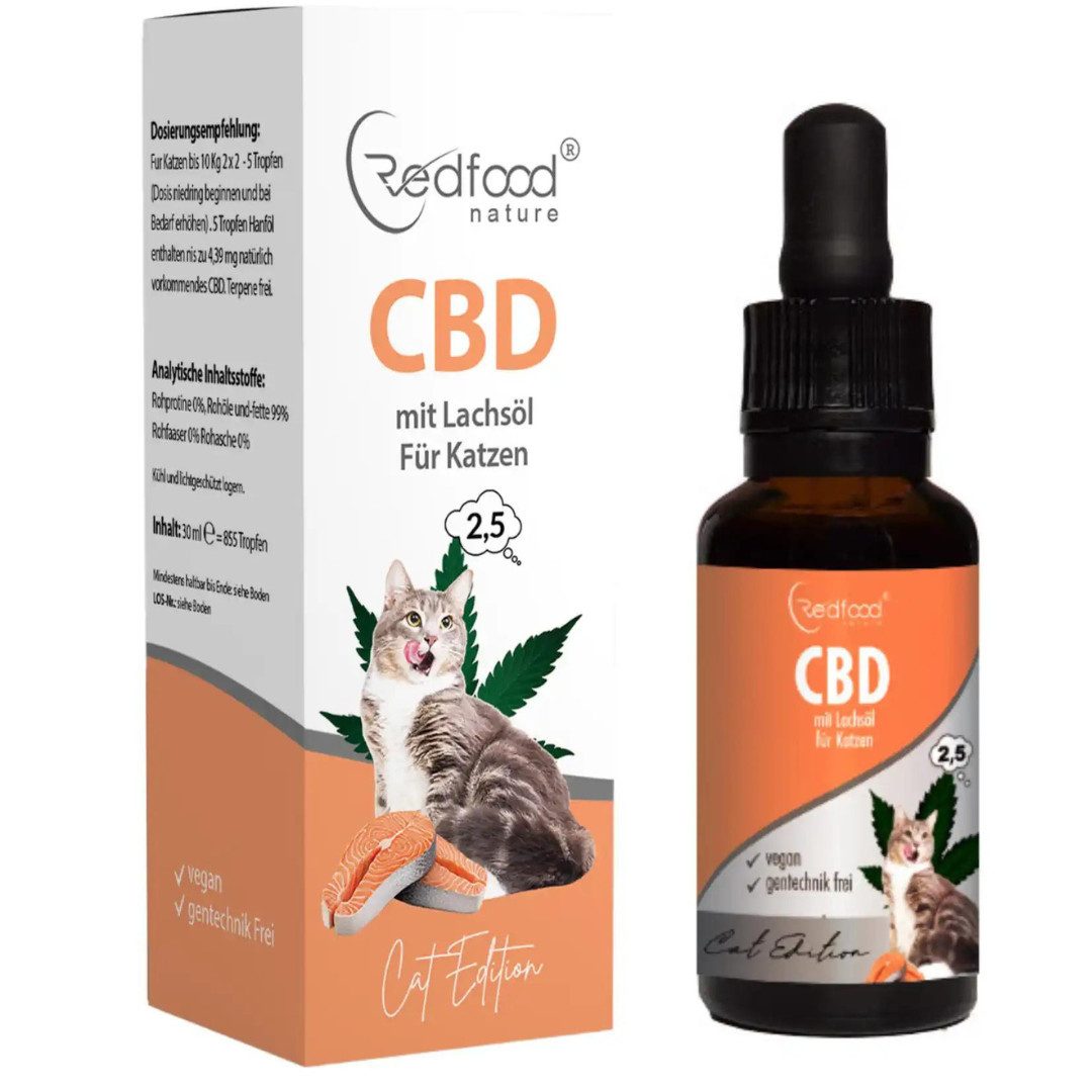 Fellpflege CBD Hanföl mit Lachsöl für Katzen