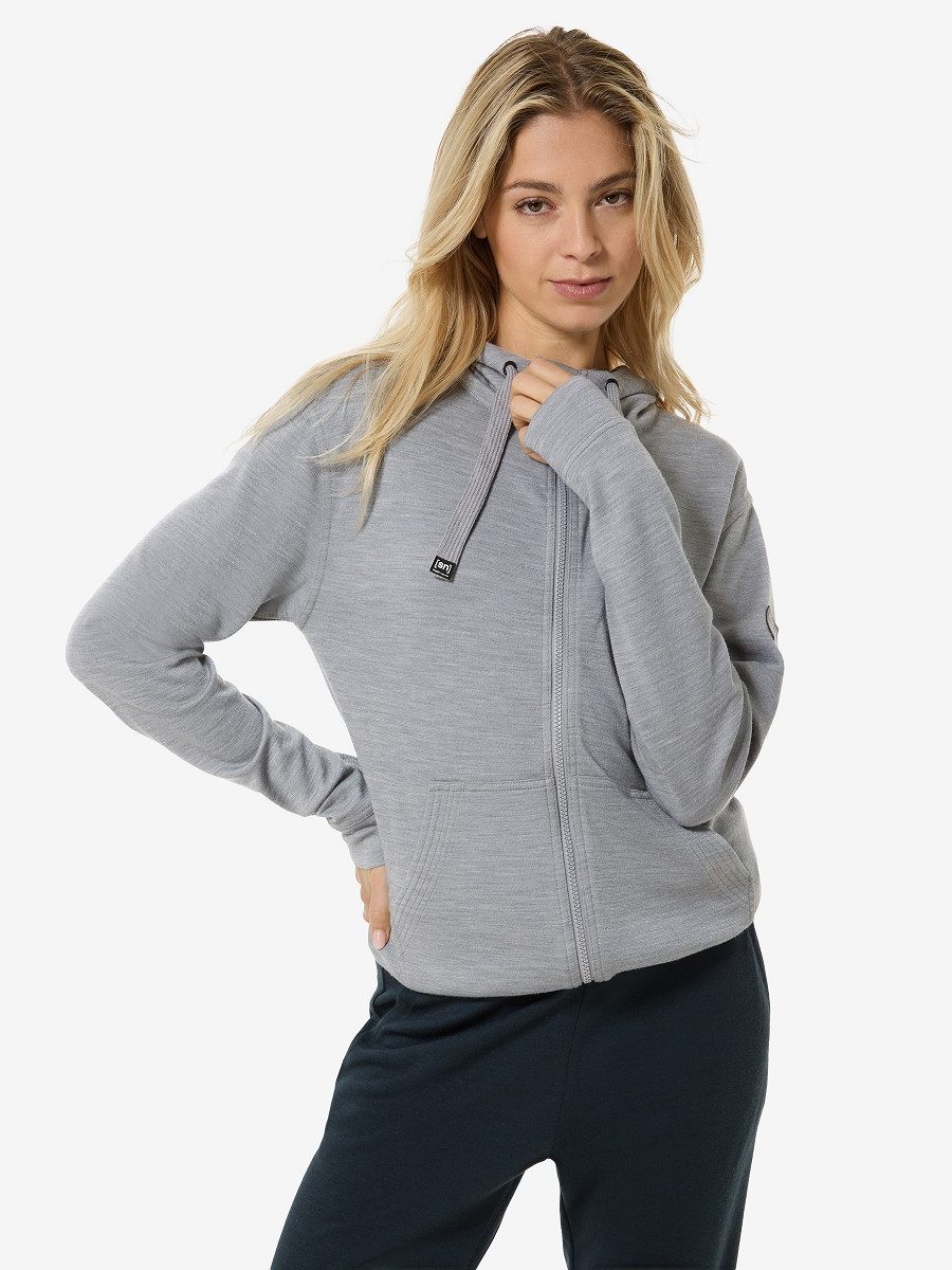 SUPER.NATURAL Hoodie für Damen, nachhaltig, Merino SOLUTION BIO pflegeleicht