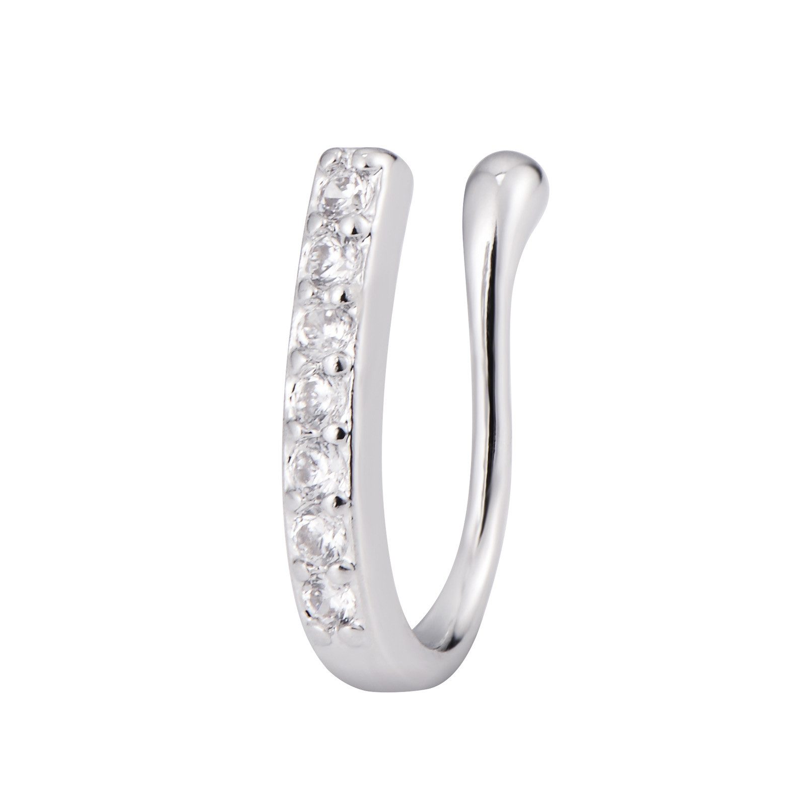 Karisma Schmuck Nasenpiercing Messing Fake U-Form Ohrclip Ohrring Gefälscht Frauen Ring FN-13, Knorpel Lippe Helix Tragus Zirkonia Steine