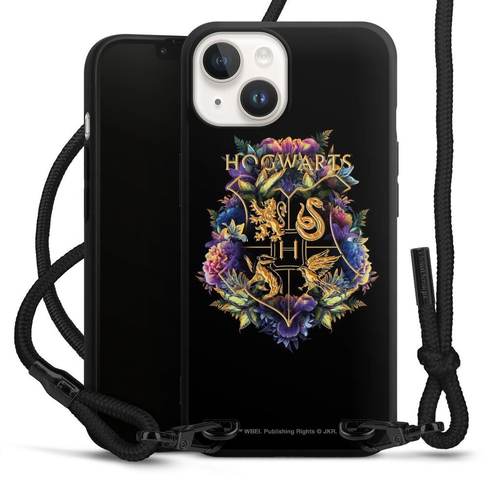 DeinDesign Handyhülle Harry Potter Hogwarts Wappen Hogwarts Emblem, Apple iPhone 15 Premium Handykette Hülle mit Band Case zum Umhängen