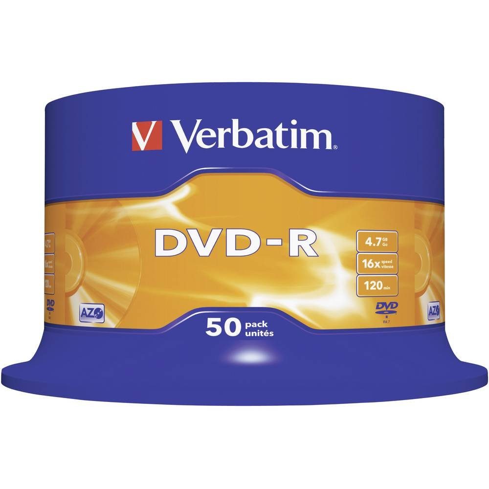 Verbatim DVD-Rohling DVD-R 4.7 GB 16x 50er Spindel