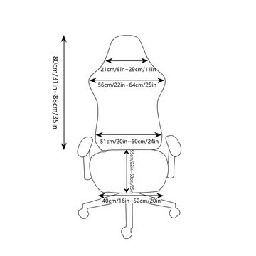 Stuhlbezug Gaming Stuhlbezug mit Armlehnen/Stuhlrücken Bezug, MAGICSHE, Elastische Esports Stuhlabdeckung