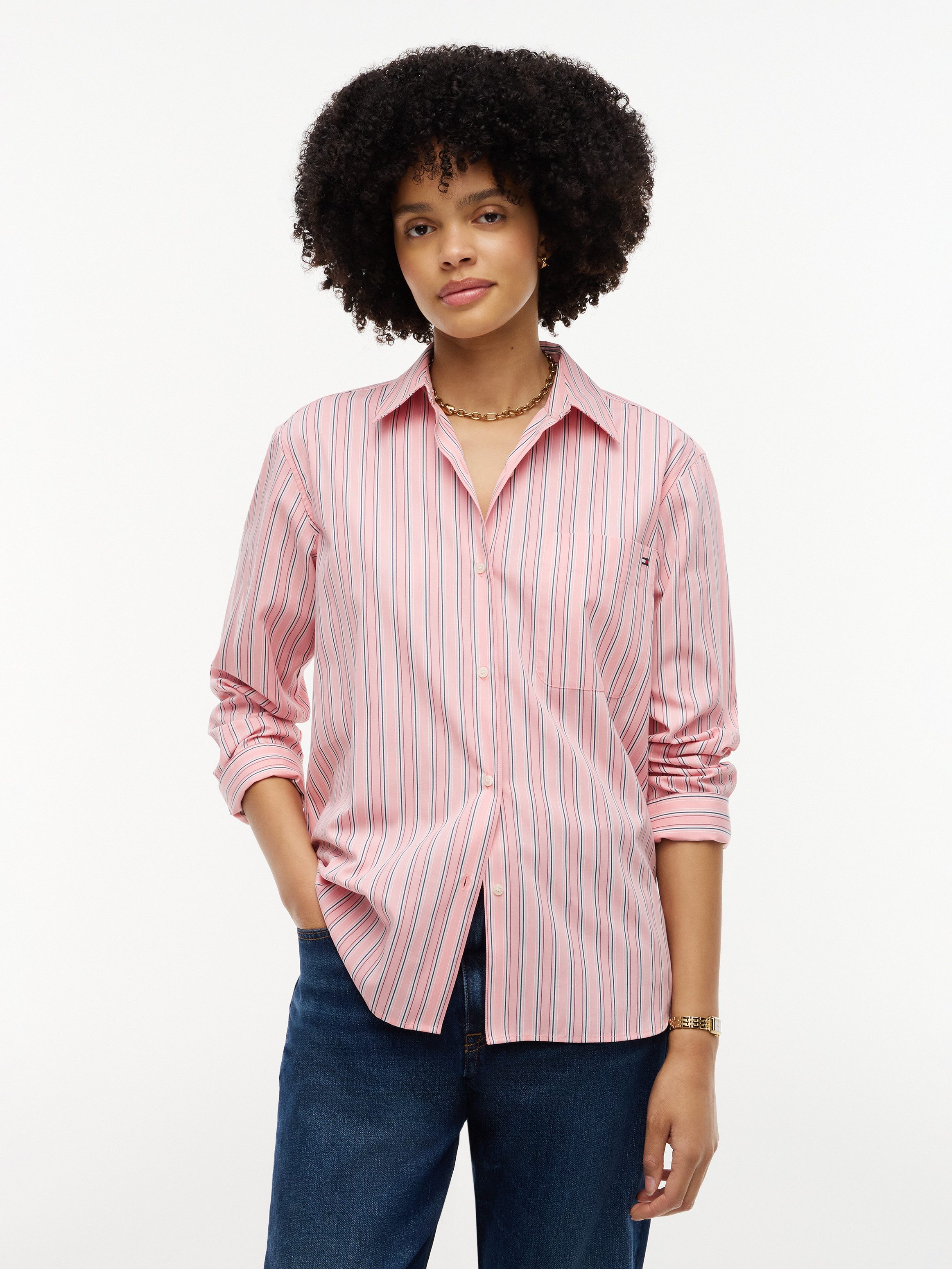 Tommy Hilfiger Langarmbluse ESS POPLIN EASY FIT SHIRT Baumwolle