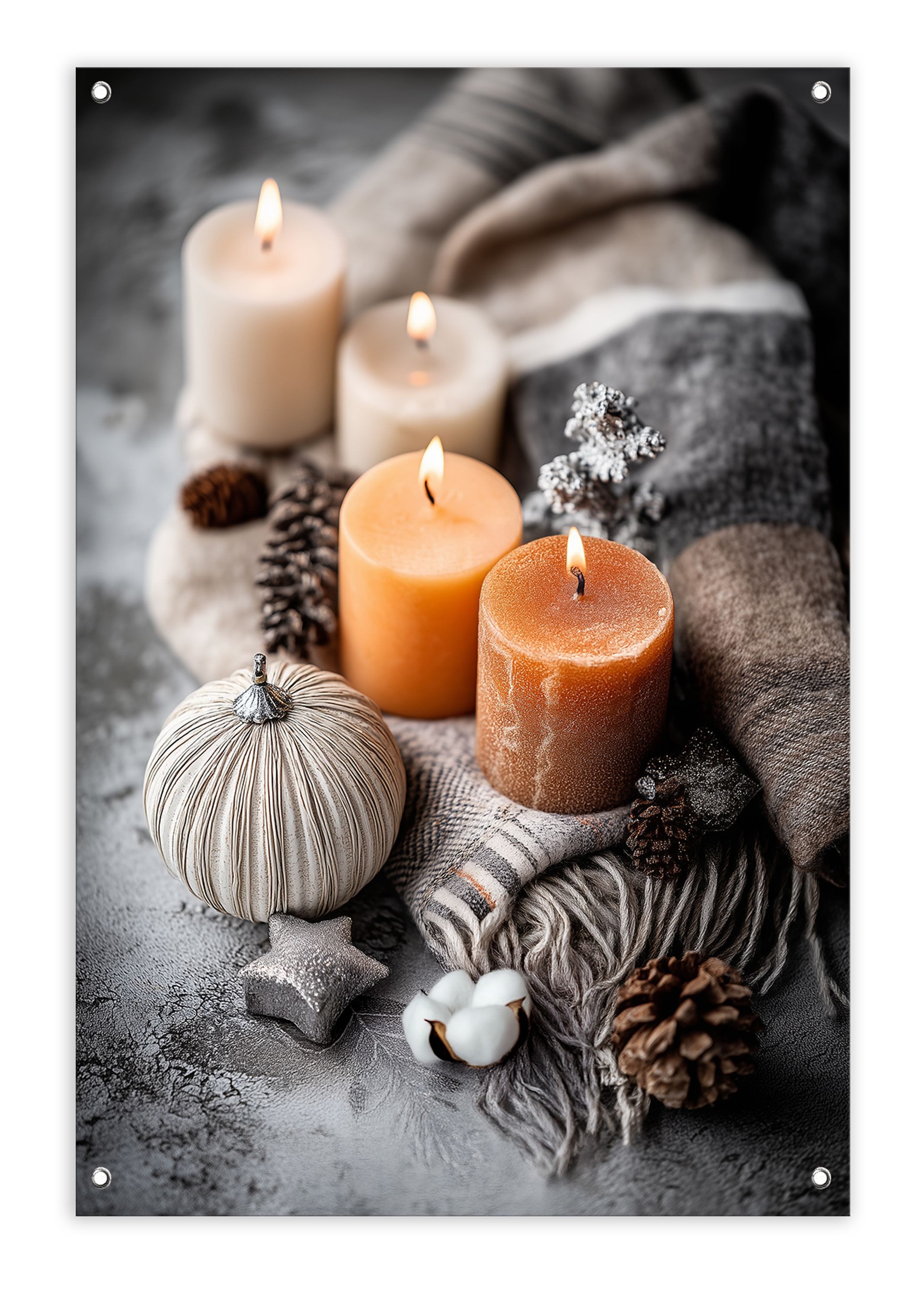 artissimo Плакат Garten-Poster 60x90cm Outdoor-Deko Herbst-Deko Winter Cozy Hygge grau, Outdoor-Poster: Herbstdeko / Winterdeko
