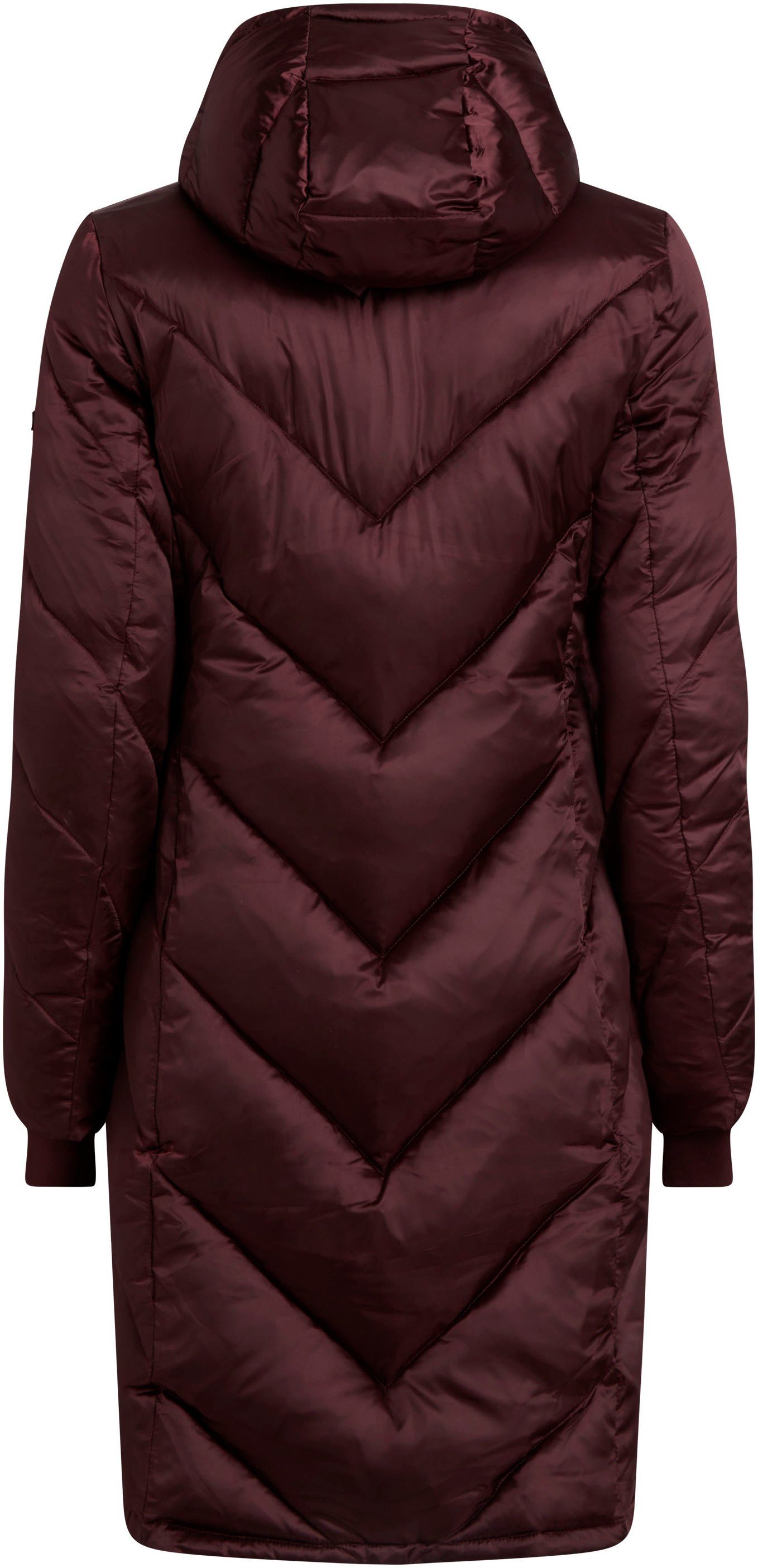 Calvin Klein Steppmantel PADDED Velvet COAT PEARLESCENT Markenlabel mit Burgundy