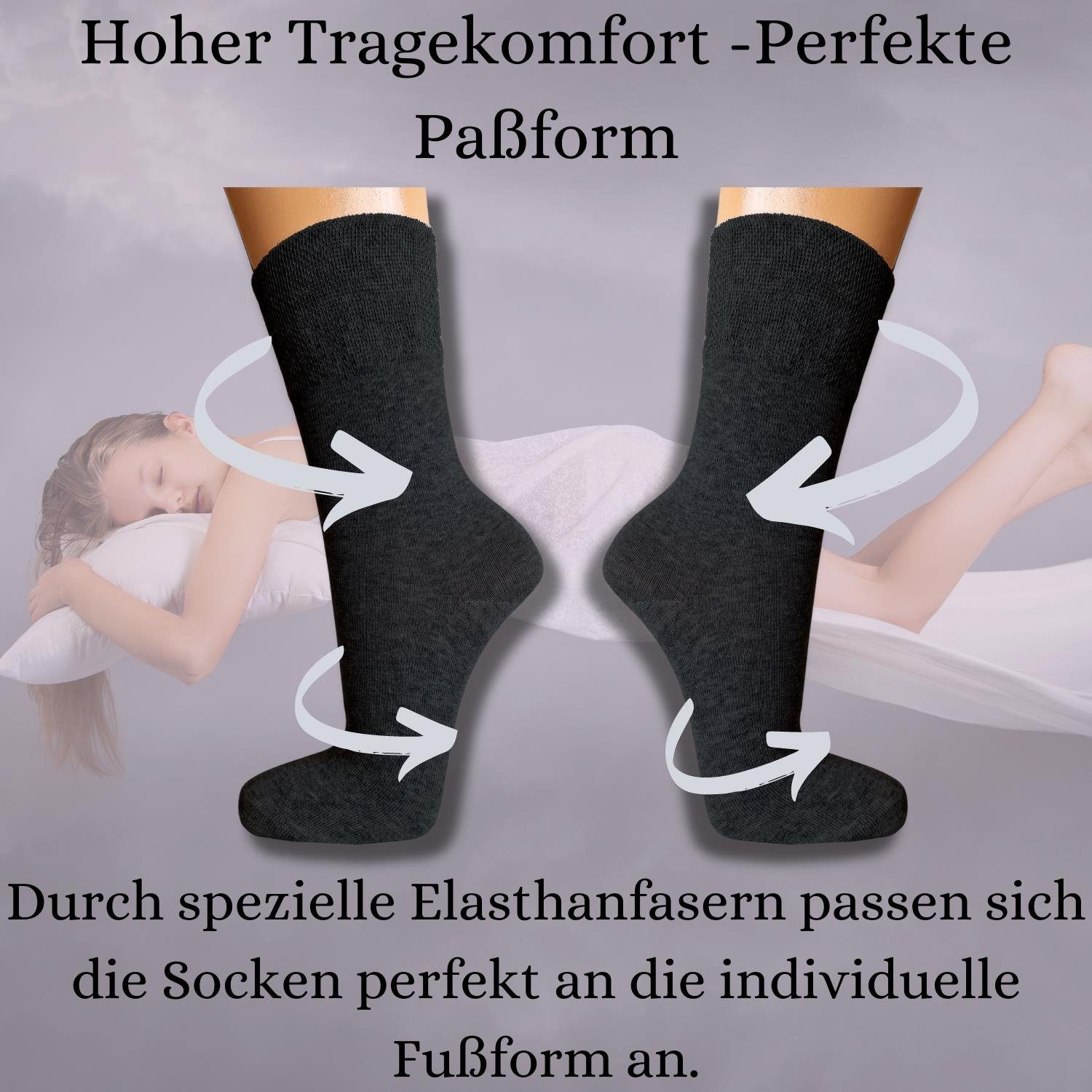 bentini Freizeitsocken Spruch Socken - anthrazit sleeping I´m (1-Paar)