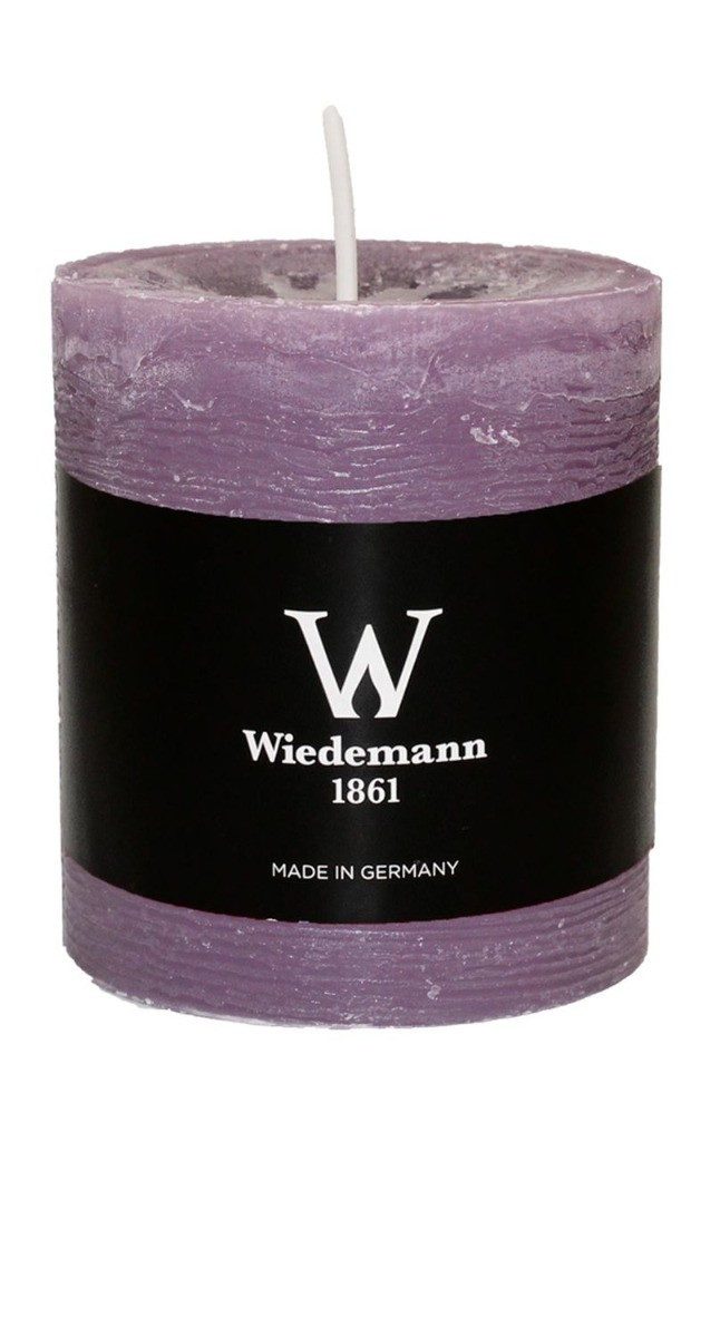 INNA-Glas Stumpenkerze AURORA, mauve, 8 cm, Ø6,8 cm, 34h - Made in Germany