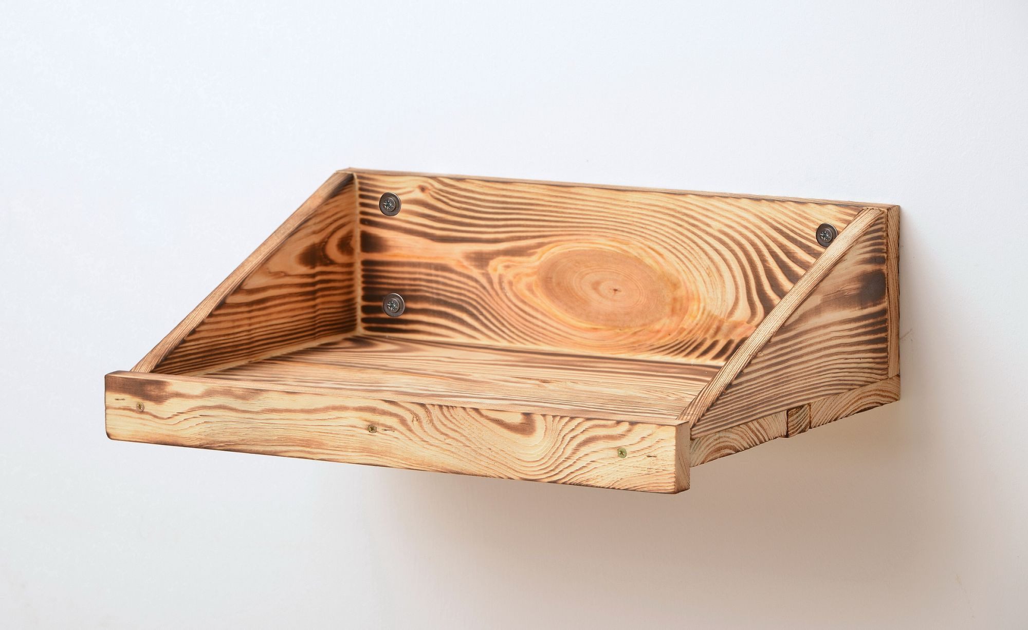 Lycce Wandboard Lycce Wandregal FUEGO aus geflammtem Vollholz, 1-tlg.