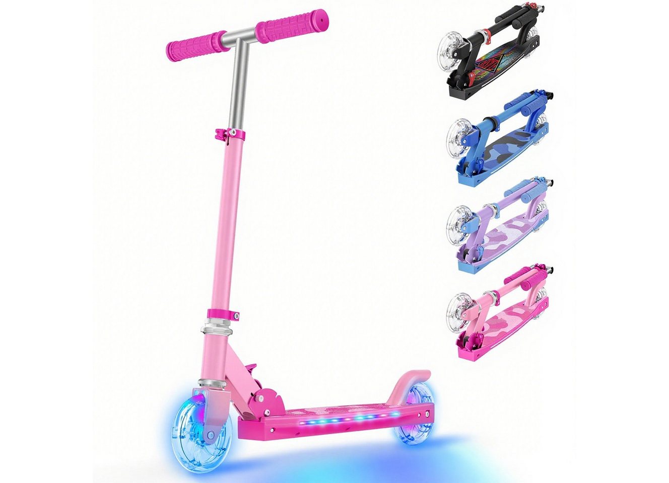 OUNUO Scooter Kinderroller für Kinder von 5 bis 12 Jahren, zusammenklappbar