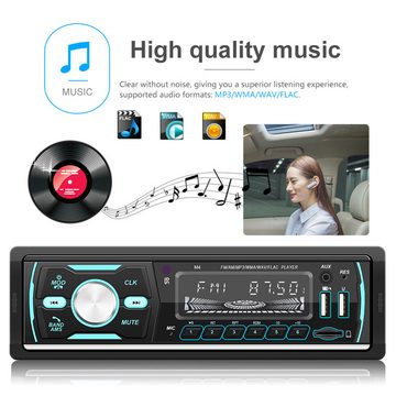 Hikity DAB+ Autoradio MP3 Car Player Freisprecheinrichtung 2 USB SD 1 DIN Autoradio (Fernsteuerung, AUX Input/SD/TF Card)