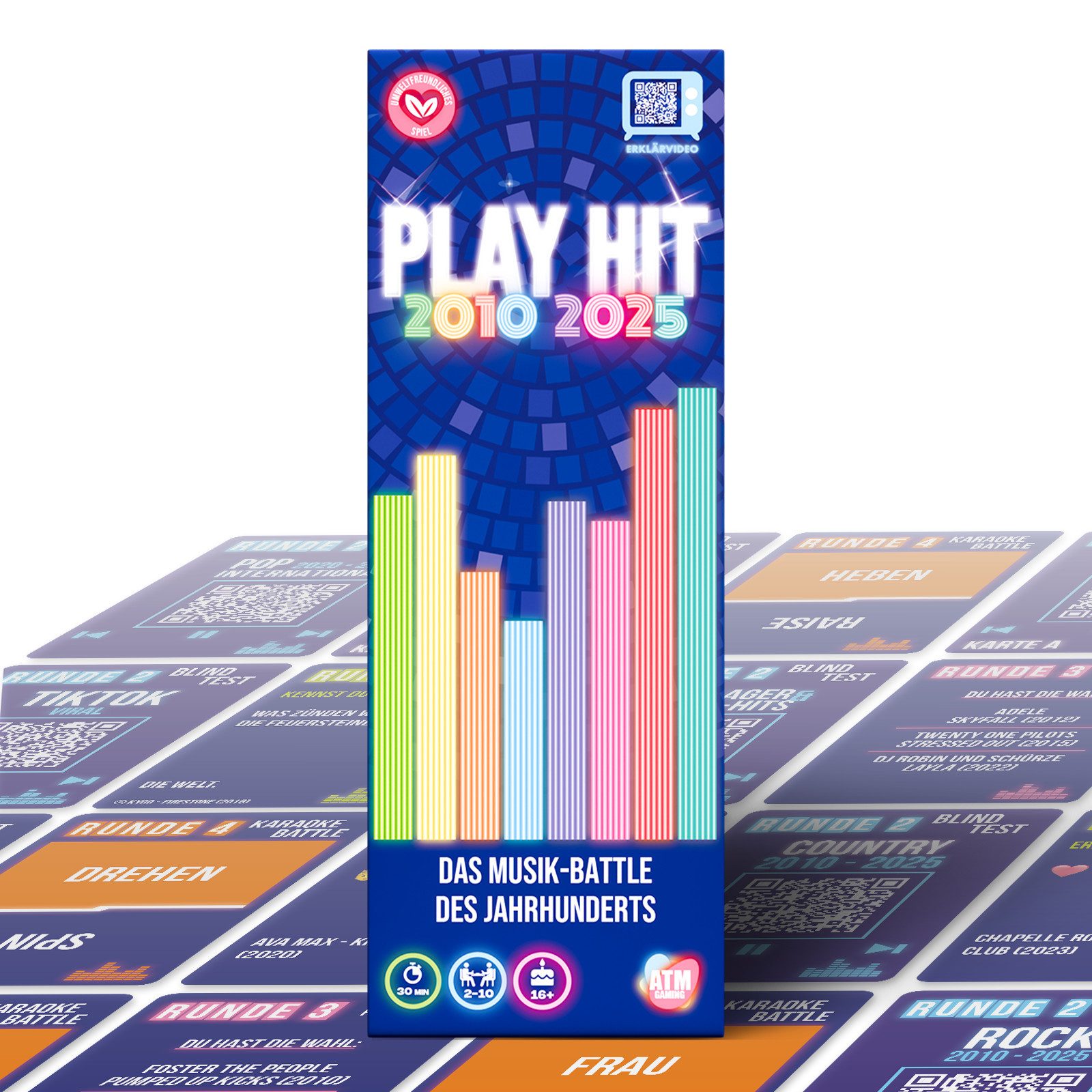 ATM GAMING Spiel PlayHit - Das Musik-Battle der 2010 - 2025er - Musik-Partyspiel, Partyspiel, Kartenspiel, Reisespiel, Gesellschaftsspiel