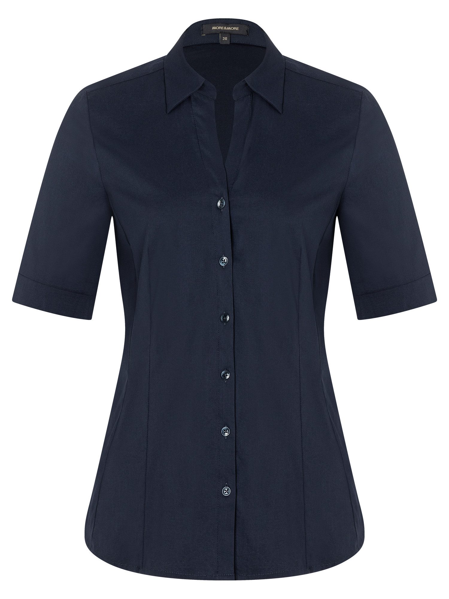 MORE&MORE Kurzarmbluse Baumwollstretchbluse günstig online kaufen