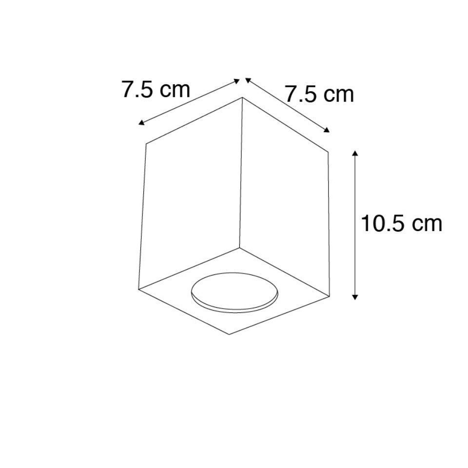 Qazqa LED Aufbaustrahler Quba, ohne Leuchtmittel, Warmweiß, QAZQA Aufbau­spot, gu10, Dunkelgrau, Stahl, Design