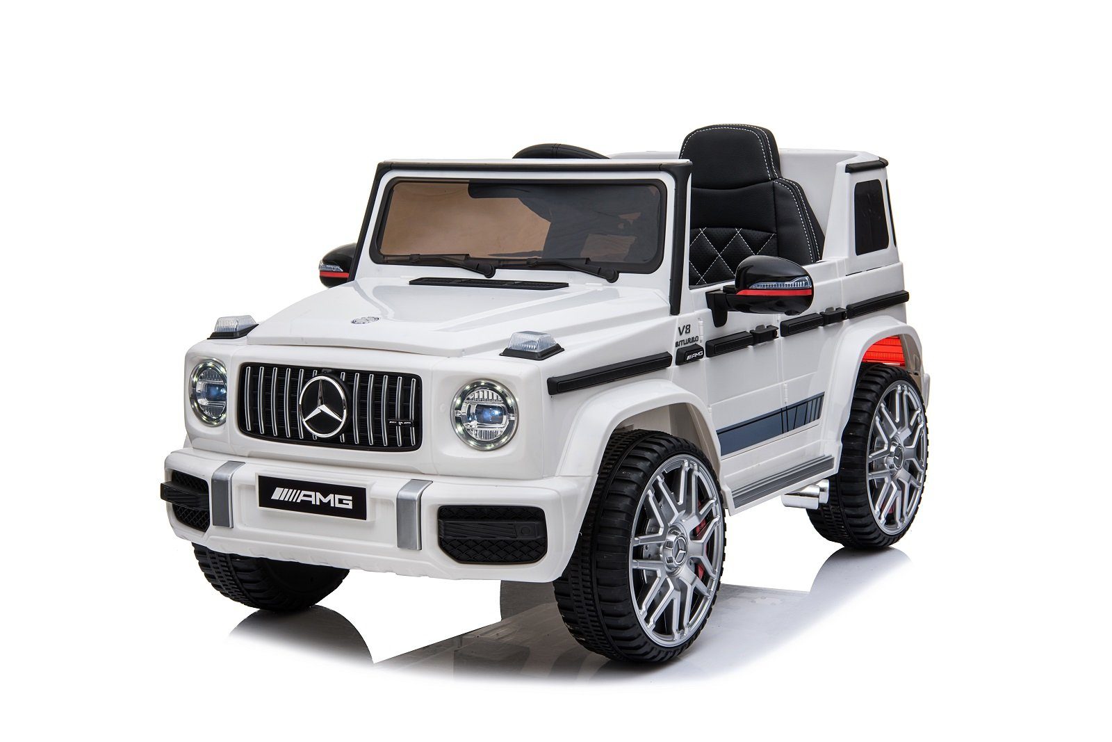BoGi Elektro-Kinderauto Mercedes G 63 AMG 12V – 2x25W, RC, mit Musik & LED, Fahrspaß für Kinder mit Stil – Mercedes G 63 AMG 12V Elektroauto