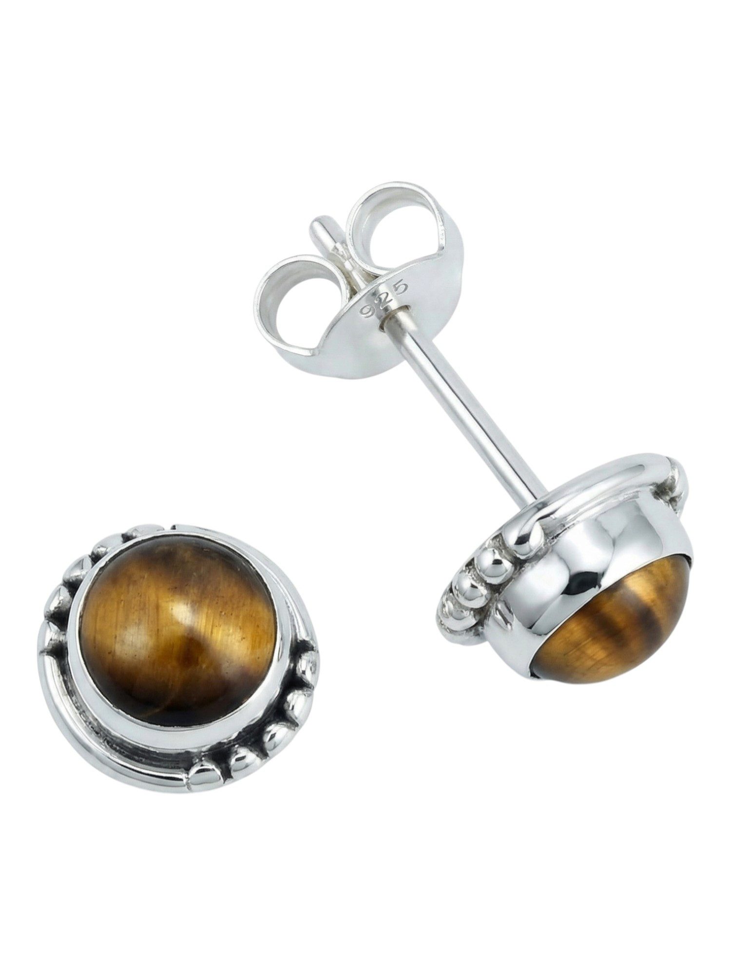 Paar Ohrstecker BAOLI aus 925 Silber mit Tigerauge