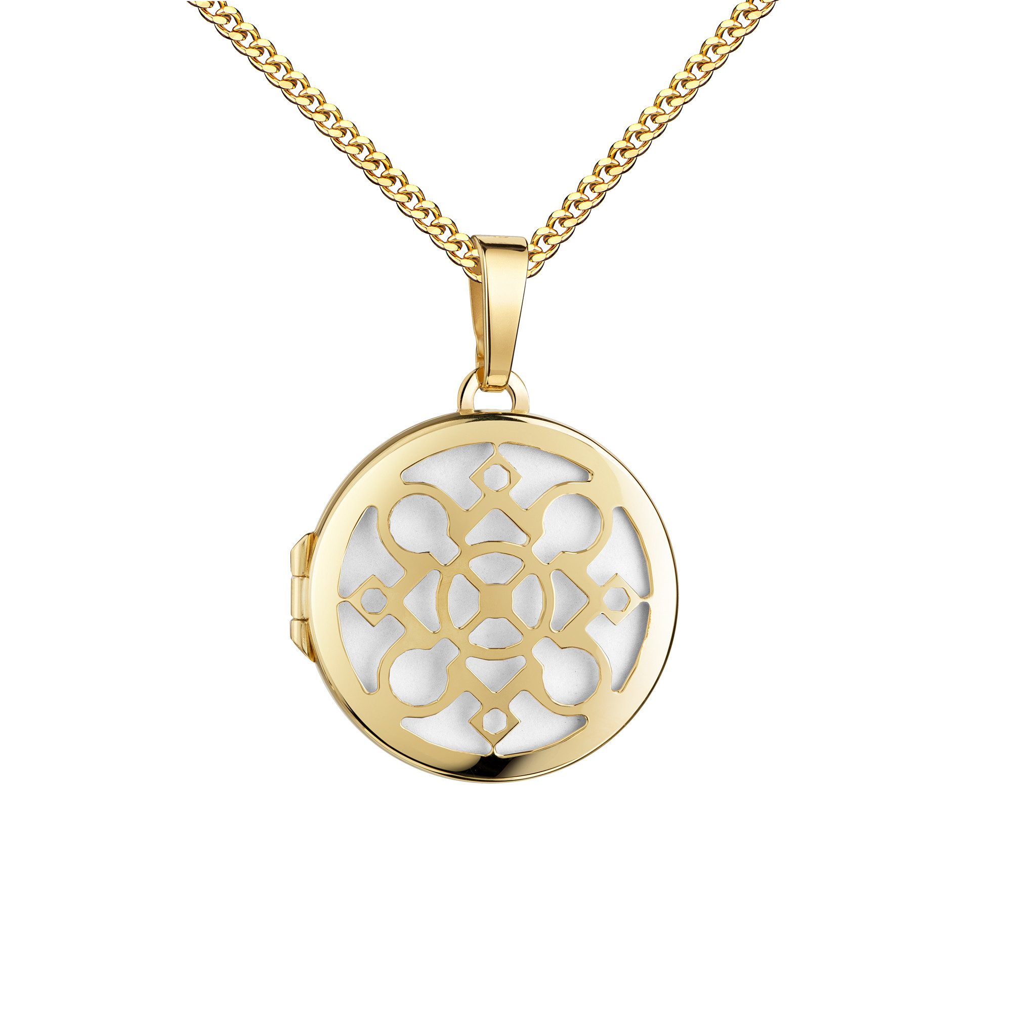 Medallionanhänger Goldmedaillon zum Öffnen Amulett Anhänger Gold 585 - Made in Germany